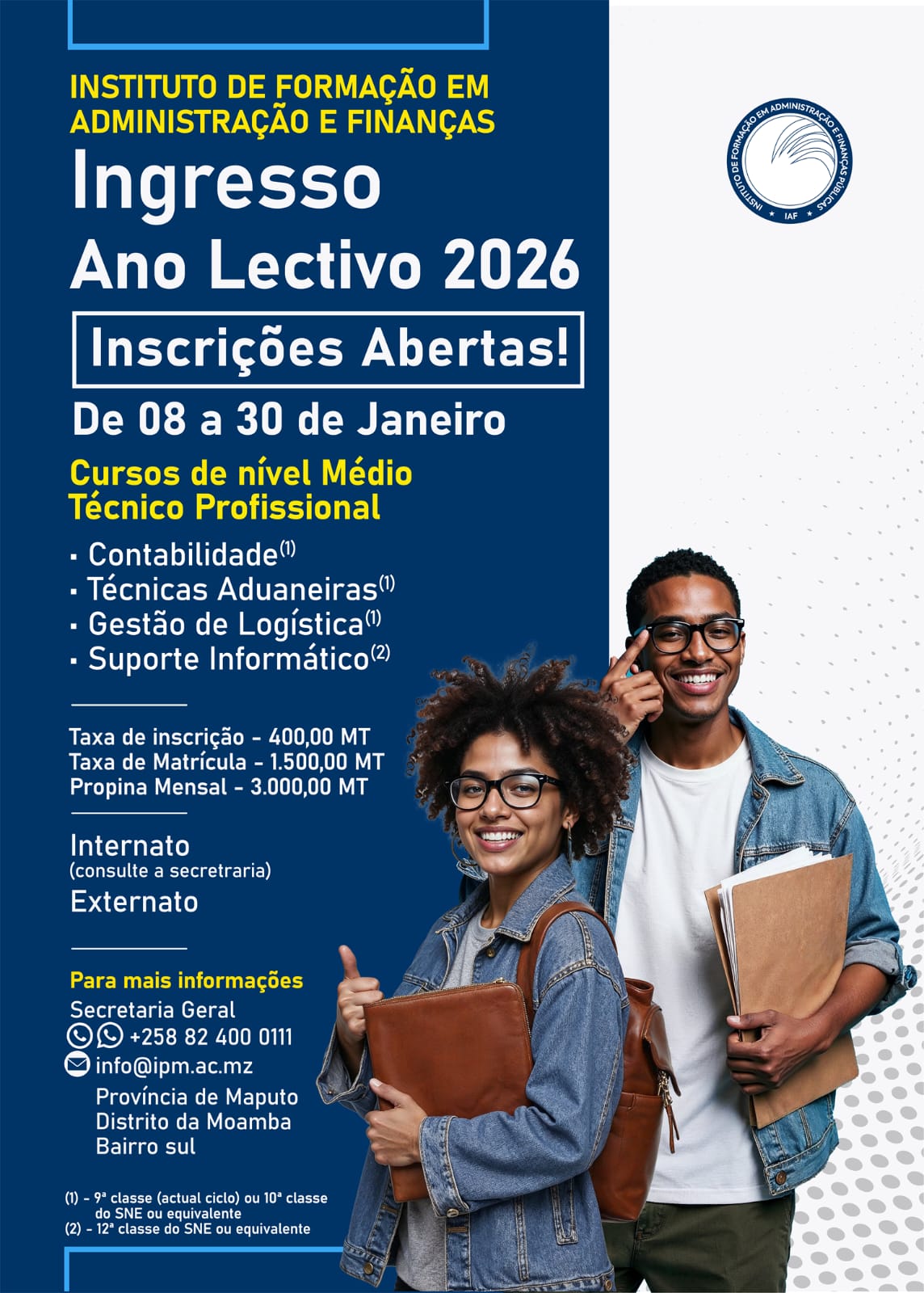 EDITAL DE CANDIDATURA DE INGRESSO NO IAF